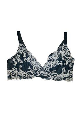 Wacoal 851322 Green White Lace Underwire Womens 38D Full Coverage Embroidered